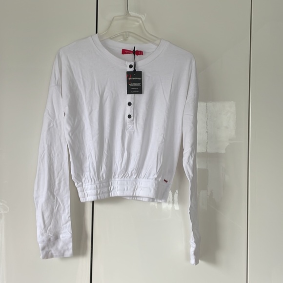 n-Philanthropy Beijing HenleyTop in White Size-Small NWT - Picture 4 of 15